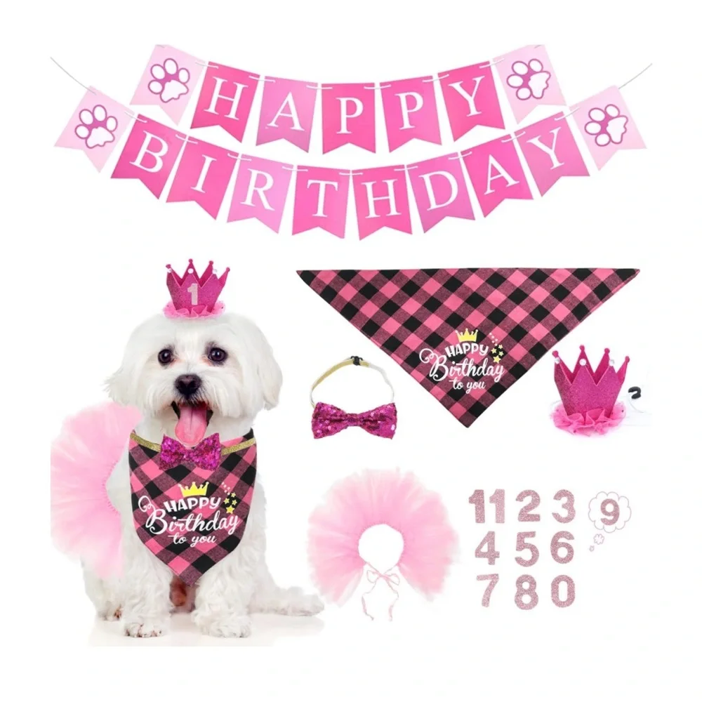 New BIEOFFEI Dog Birthday Party Supplies - Dog Birthday Party (6 Pieces Set) - Picture 1 of 8